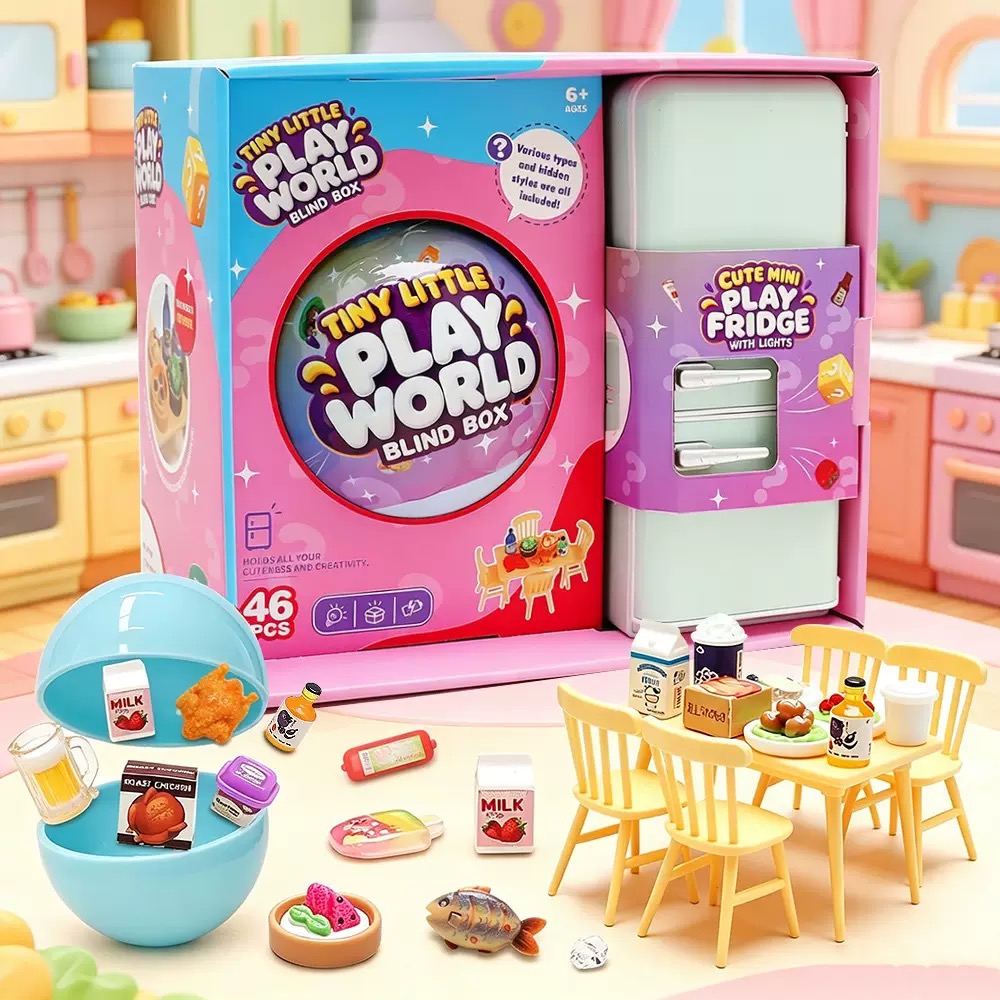 Food Storage On Table - Ensemble de jouets mini-réfrigérateur 4 couleurs