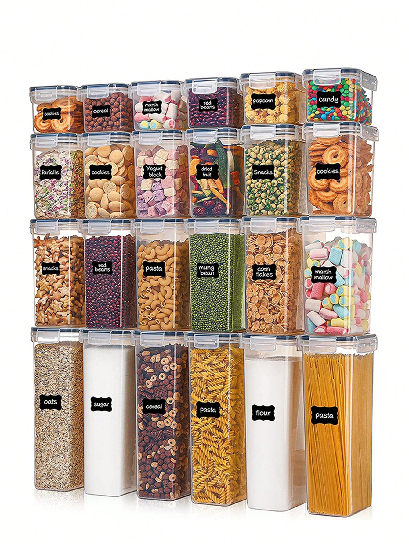 Food Storage Organization - 48 contenants hermétiques pour aliments, contenants
