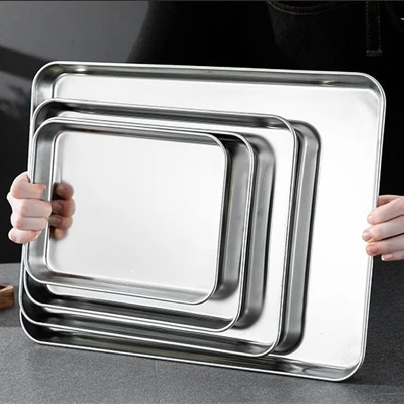 Food Storage Restaurant - Plateaux de service rectangulaires en acier