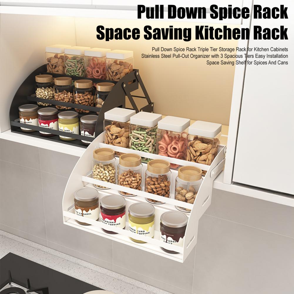 Food Storage Without Plastic - Organisateur d'épices à trois niveaux, étagère