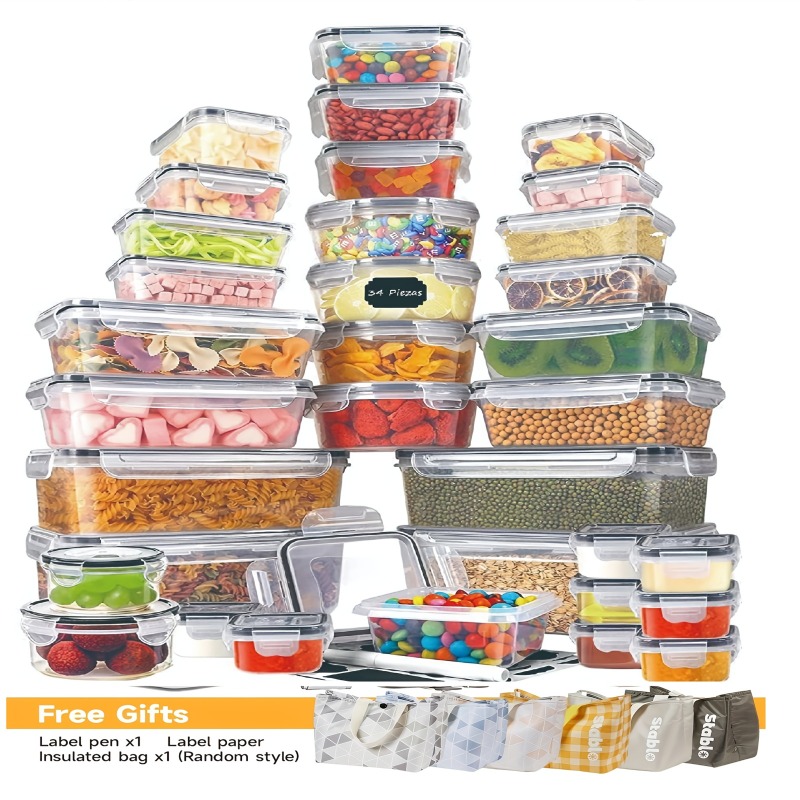 Food Storage On Table - Ensemble de 48 contenants alimentaires sans