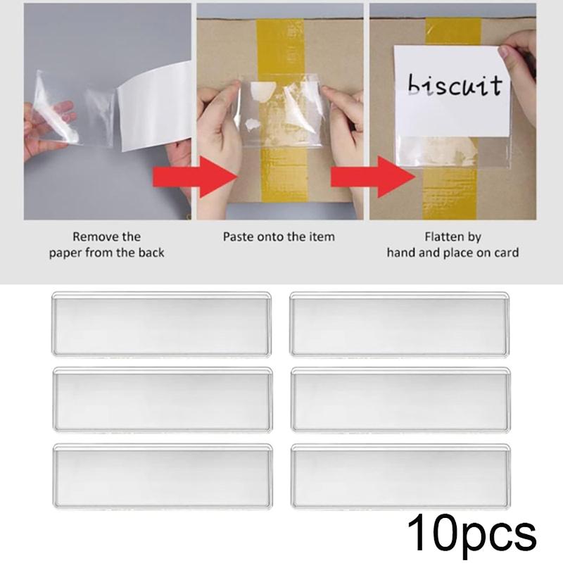 Food Storage No Pantry - Porte-étiquettes adhésifs transparents en PVC, 10