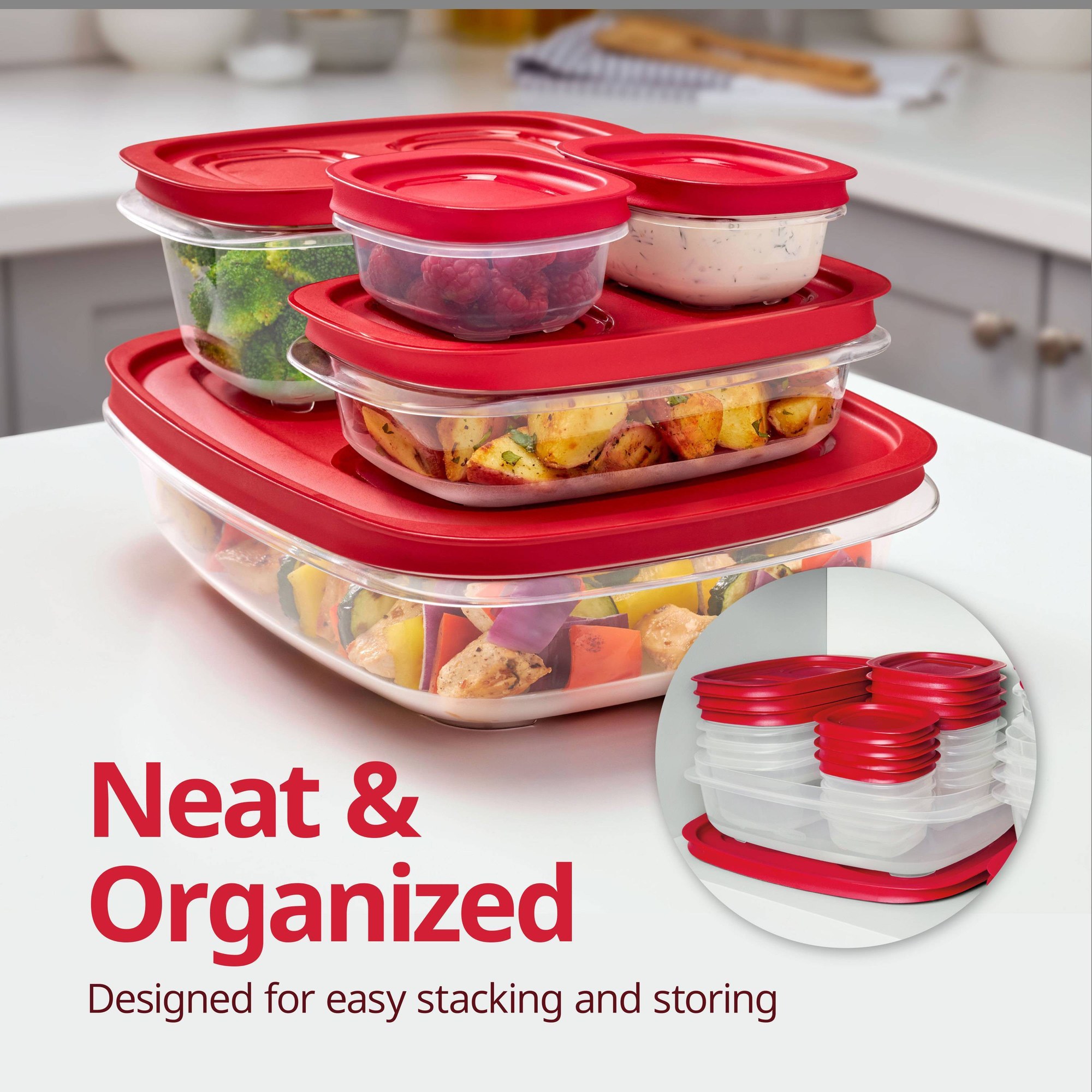 Contenant alimentaire rectangu - Food Storage Stackable Containers avis et prix