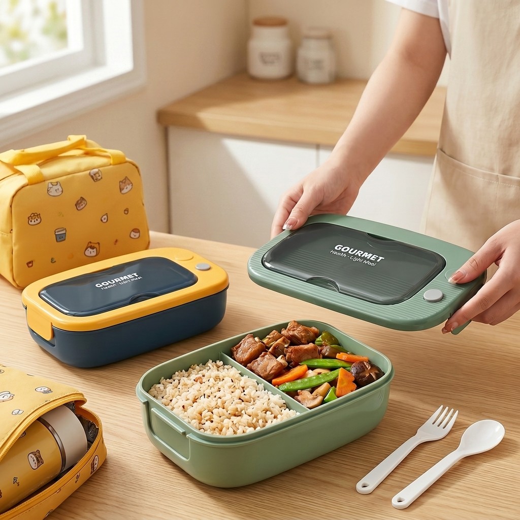 Boîte à bento en plastique mic - Food Storage With Compartments avis et prix