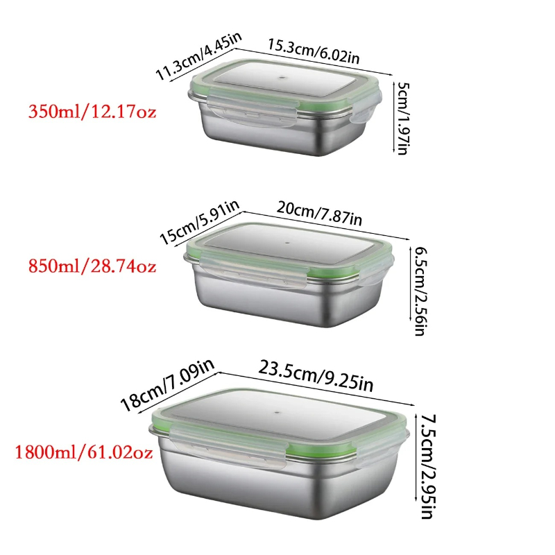 Boîte à déjeuner en acier inox - Food Storage Stackable Containers avis et prix