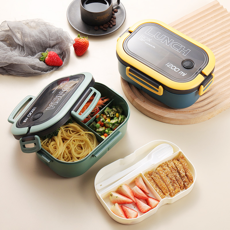 Boîte à lunch simple à double  - Food Storage With Compartments avis et prix
