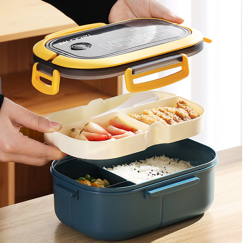 Boîte à lunch simple à double  - Food Storage With Compartments avis et prix
